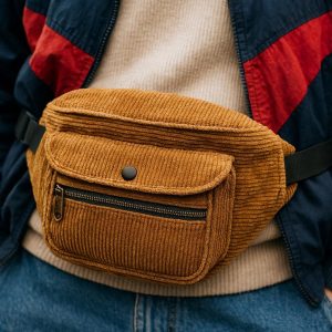 14 Vintage Corduroy Fanny Pack - Retro Street Style Essential