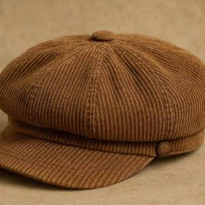 25 Structured Corduroy Newsboy Cap - Vintage-Inspired Casual Charm